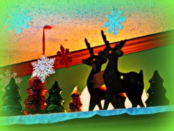 reindeer and snowflakes